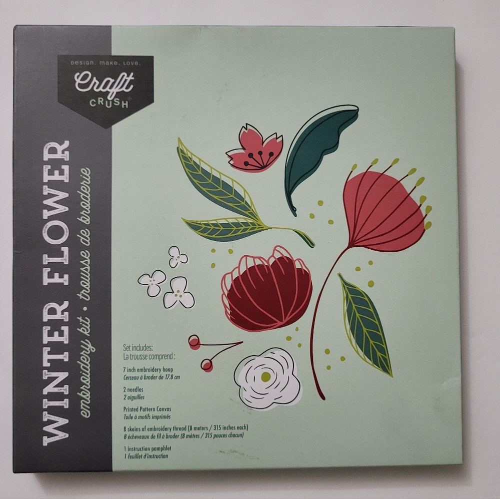 Craft Crush Winter Flower Embroidery Kit
